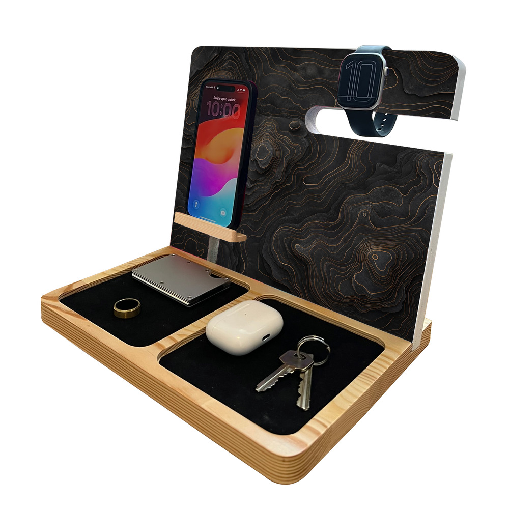 Black Topographic Gold
